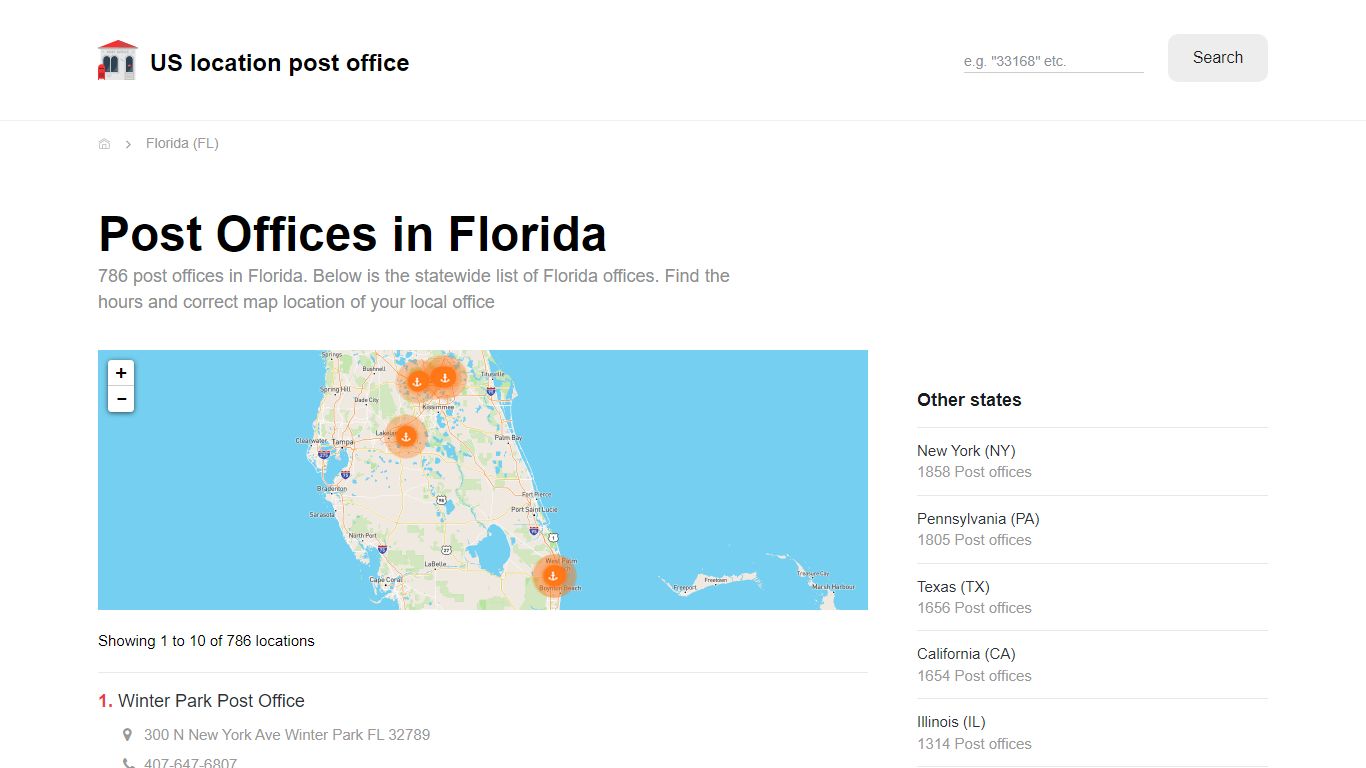 Post Offices in Florida - Florida Post Offices